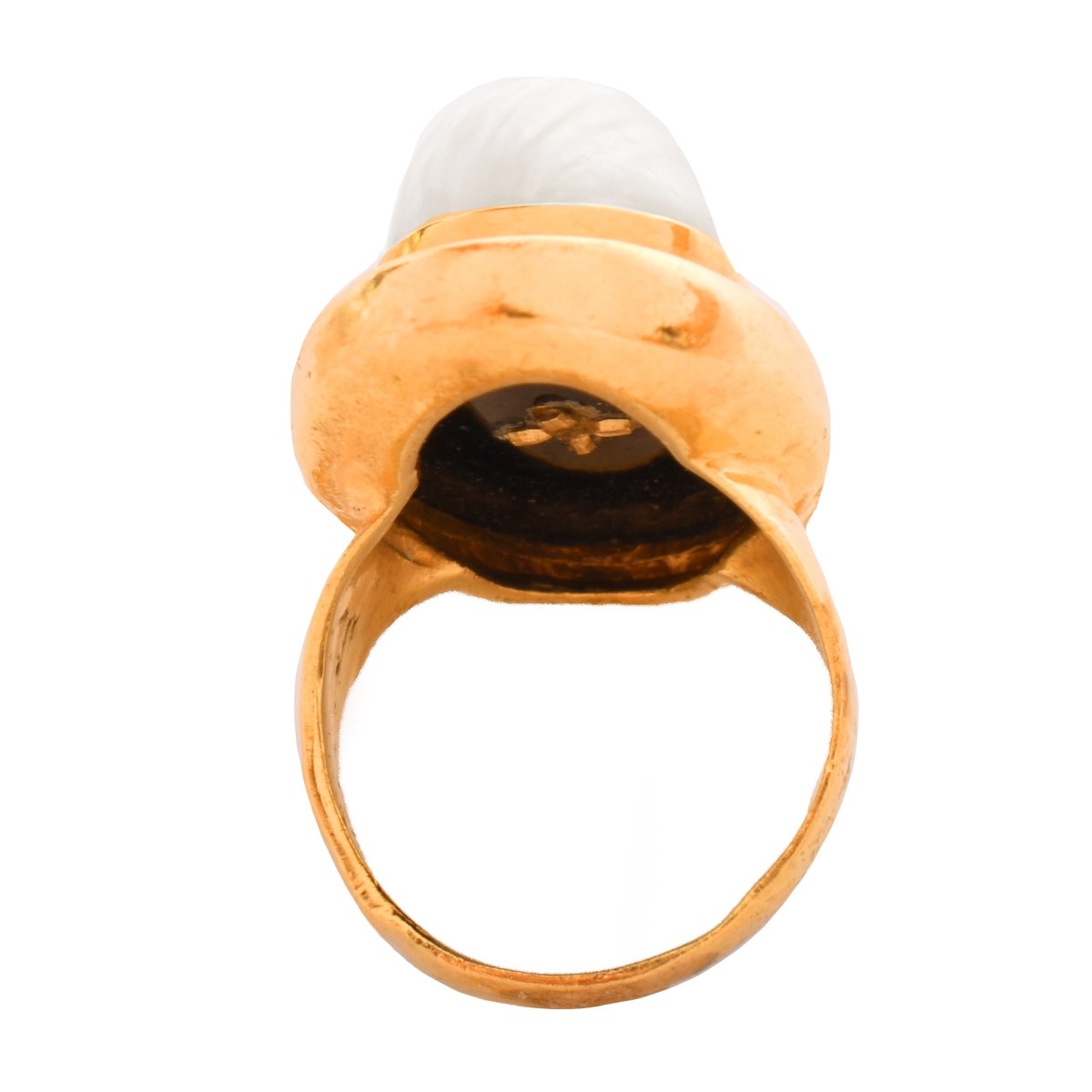 Mabe Pearl, Onyx and 14K Ring