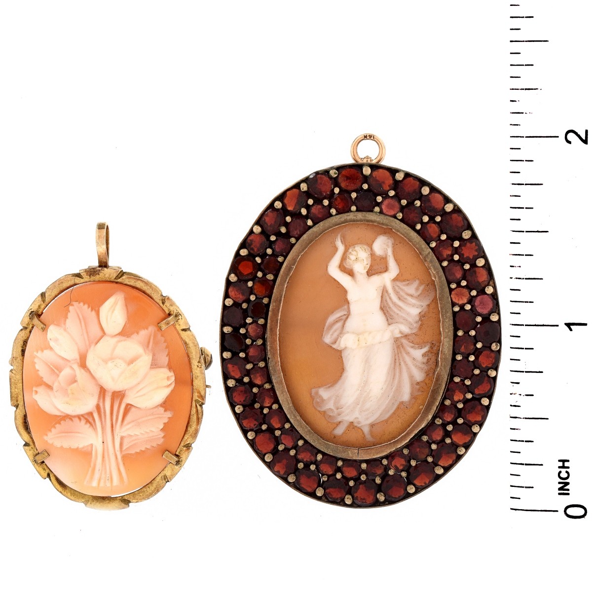 Two Antique Cameo Brooches