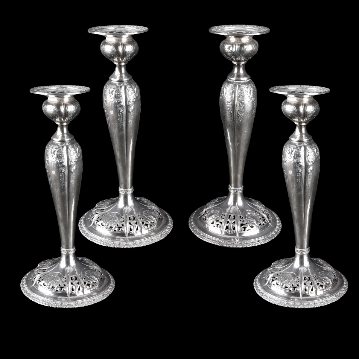 Set of 4 Sterling Candlesticks