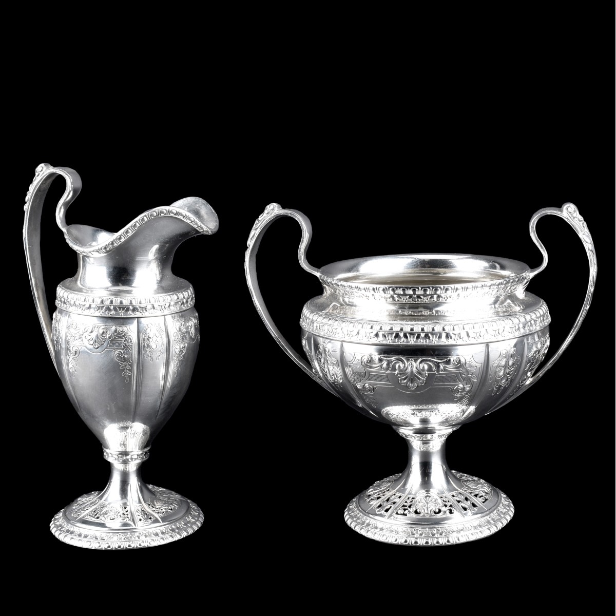 Sterling Silver Creamer and Sugar Set