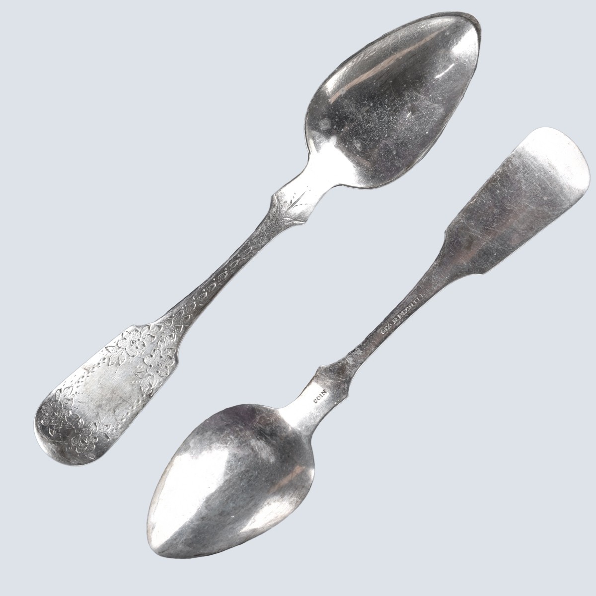 Nine (9) 19C Coin Silver Spoons