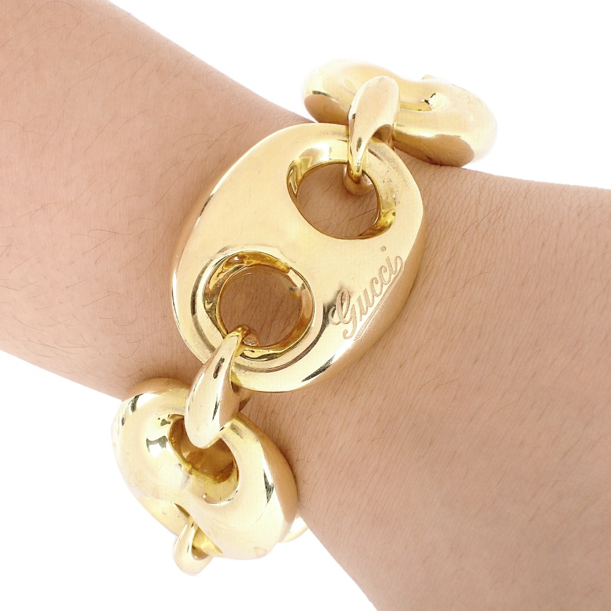Vintage Gucci Jumbo Puff Link 18K Bracelet