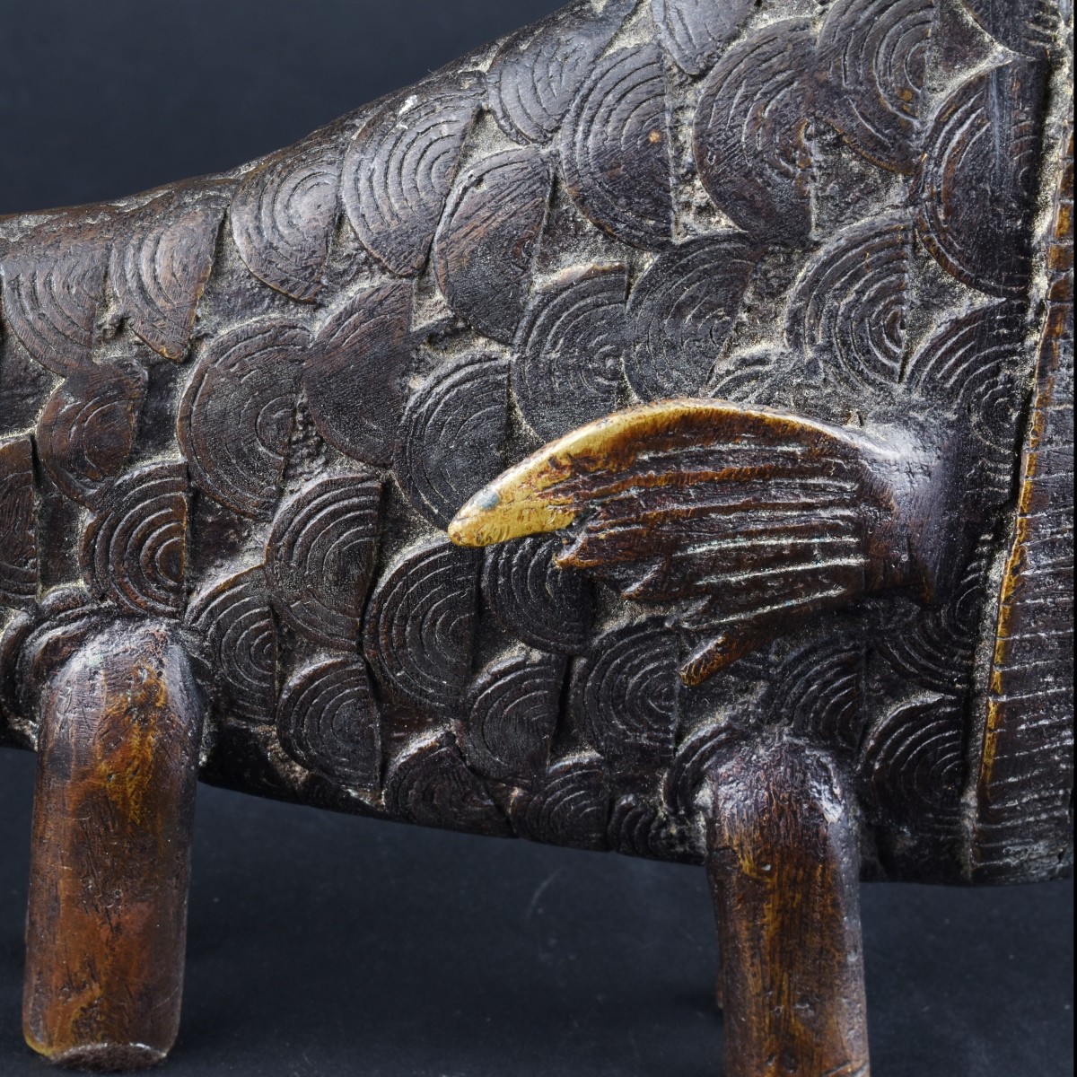 African Benin Bronze Fish Sculpture