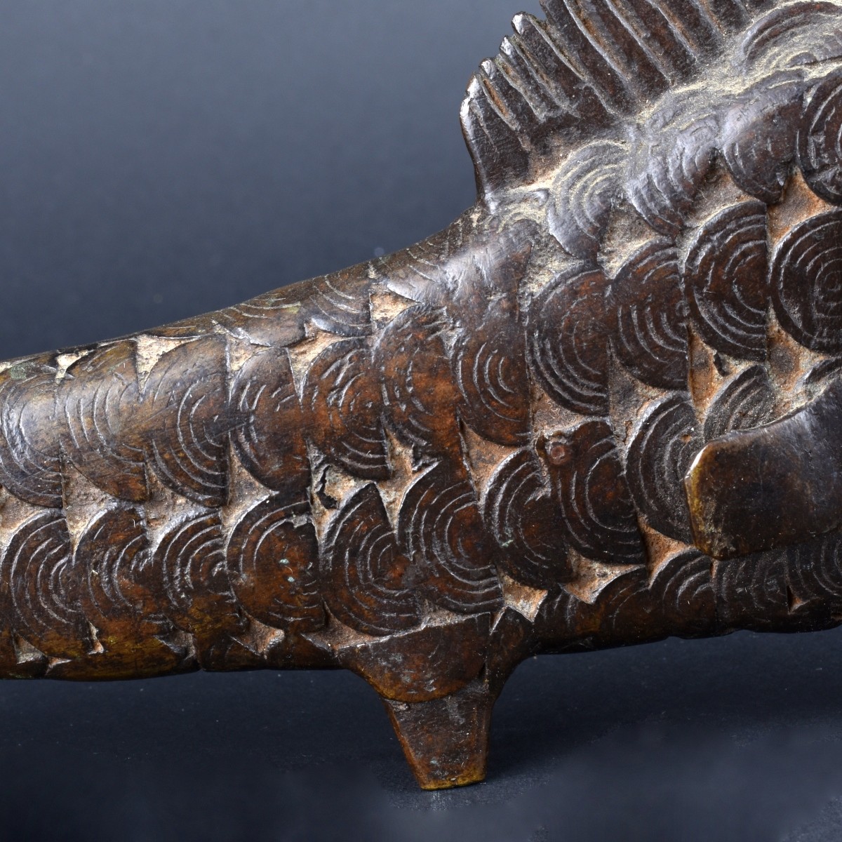 African Benin Bronze Fish Sculpture