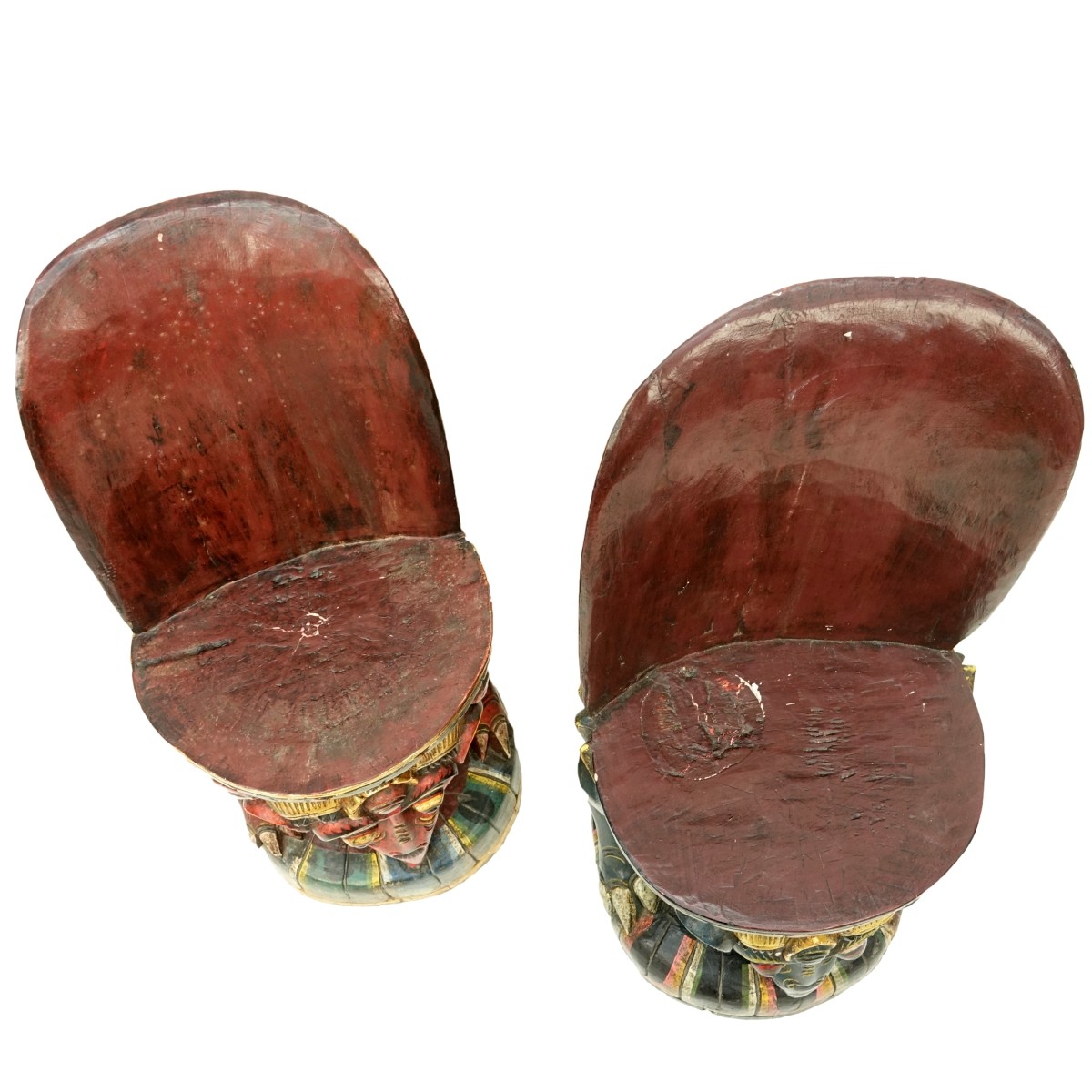 Pair of Balinese Polychrome Lacquered Chairs