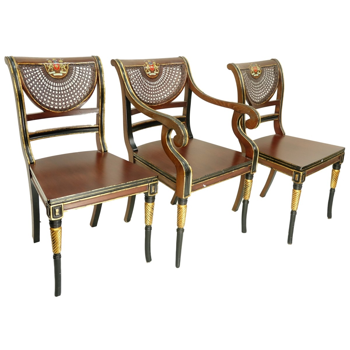 Three Cane Back Chairs