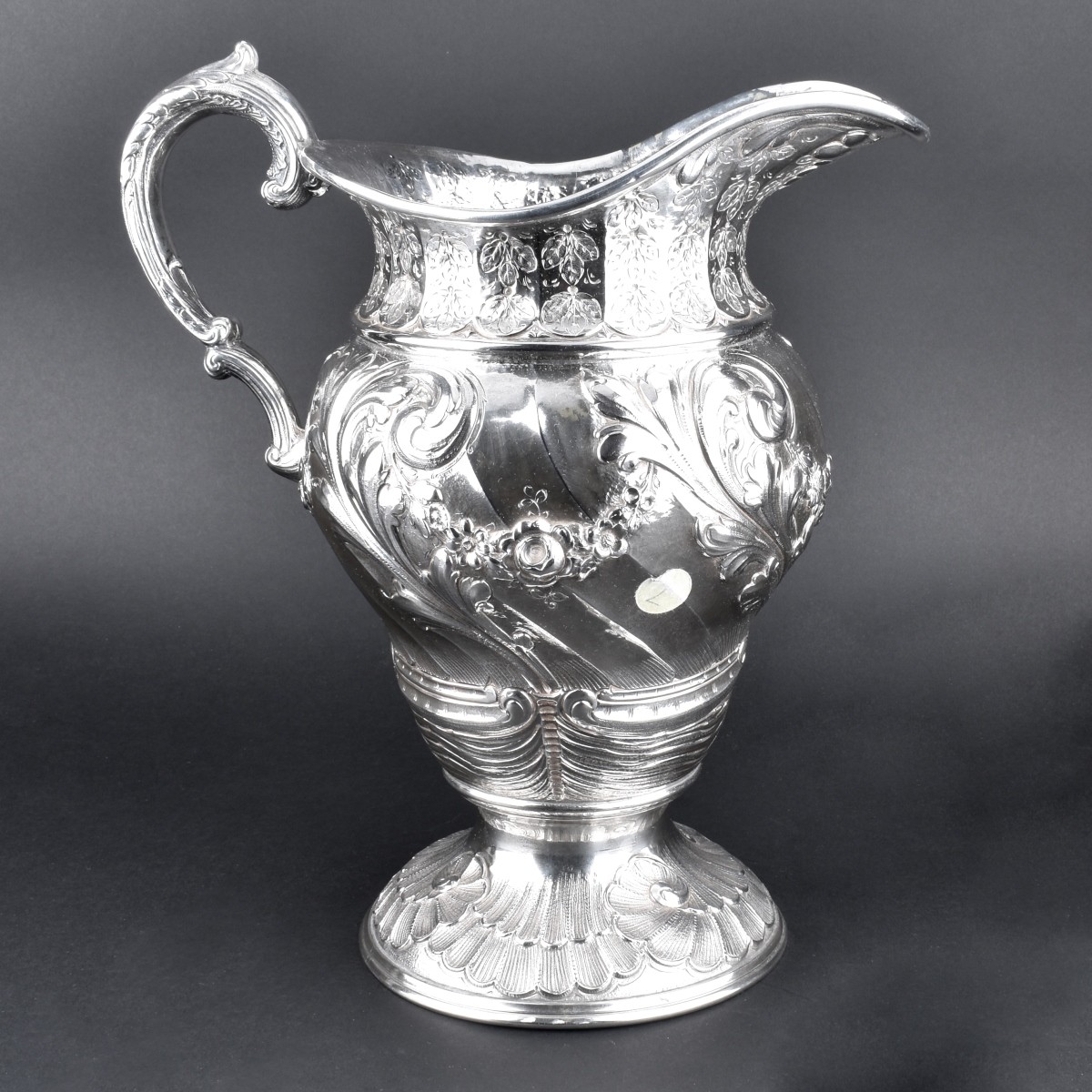 19/20th C. Repousse Silver Plate Water Pitcher