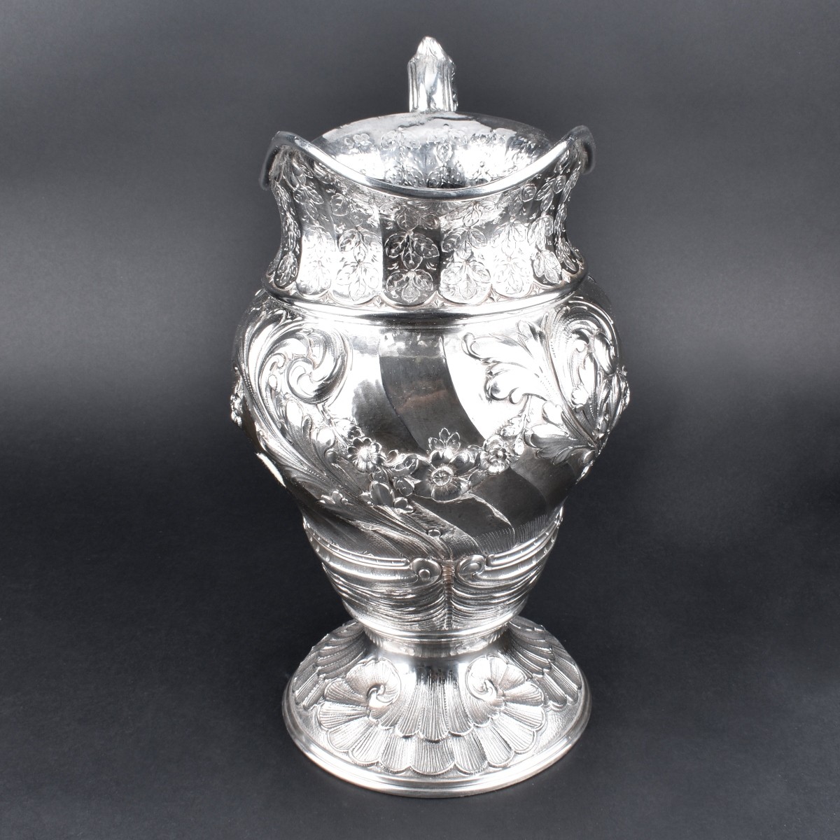 19/20th C. Repousse Silver Plate Water Pitcher