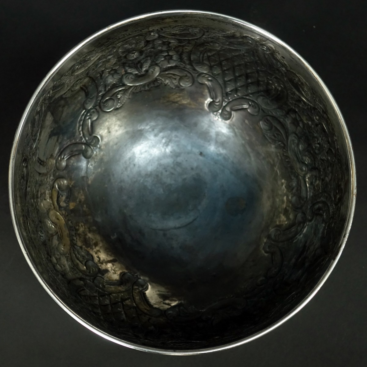 19/20th C. Repousse Silver Plate Centerpiece Bowl