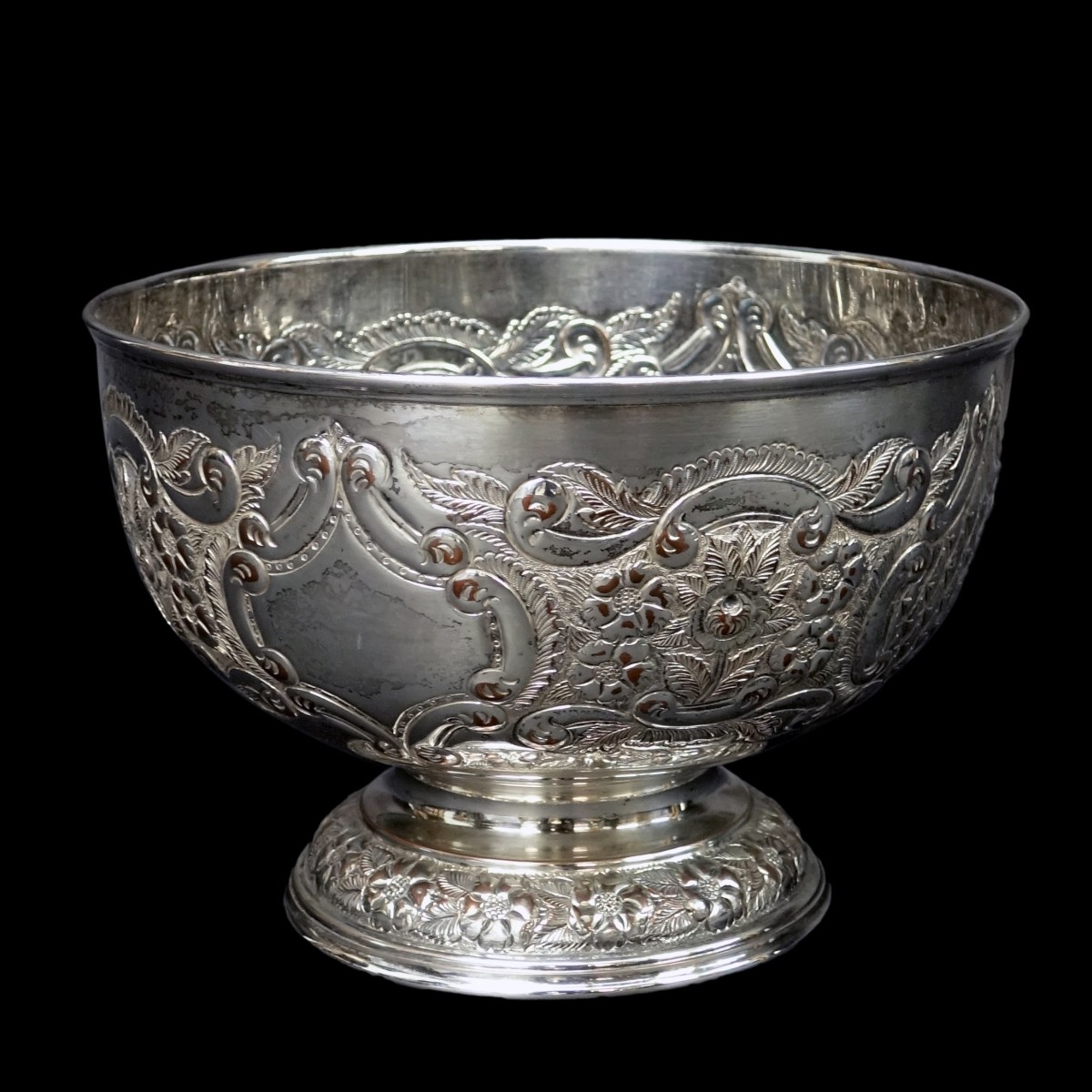 19/20th C. Repousse Silver Plate Centerpiece Bowl