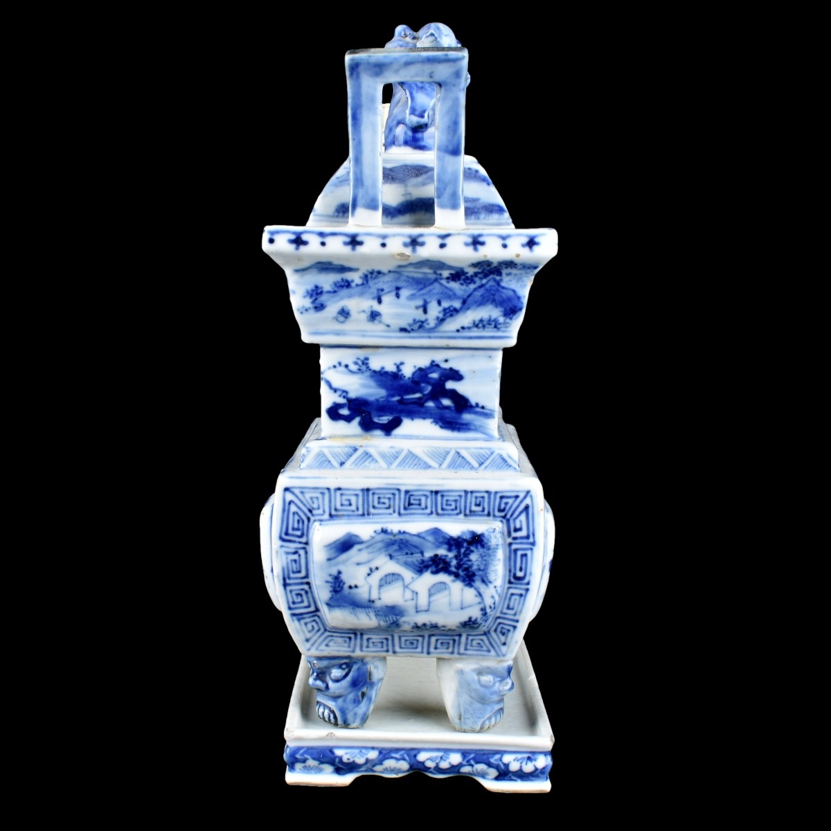 Chinese Blue and White Porcelain Incense Burner