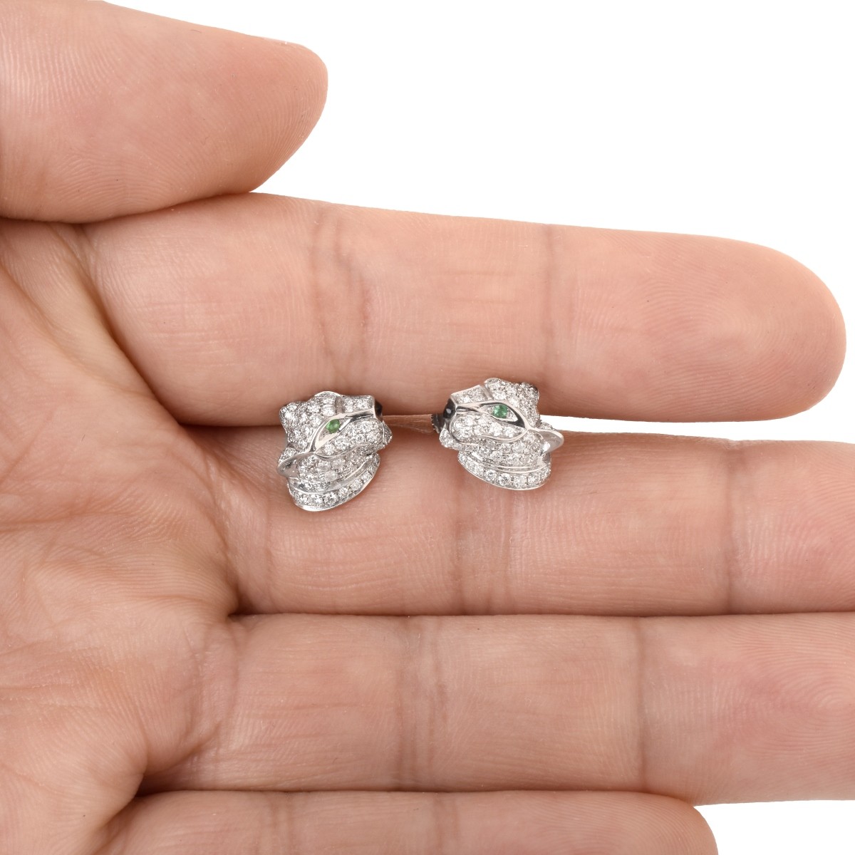 Cartier Diamond Panthere Ear Studs