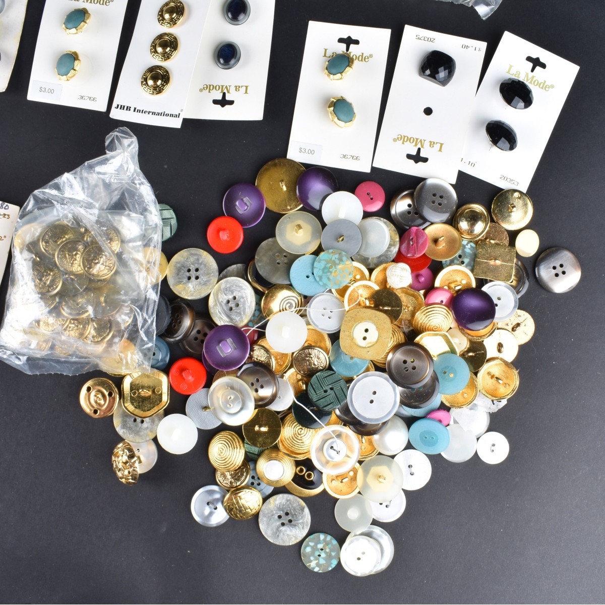 Large Lot of Assorted Decorative Buttons