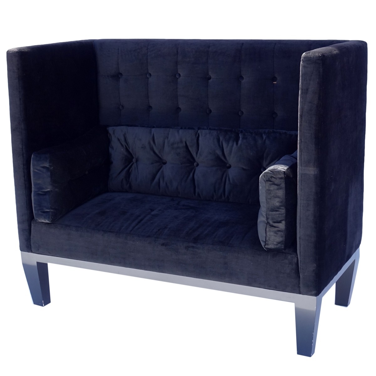 Mid Century Modern Velvet Love Seat