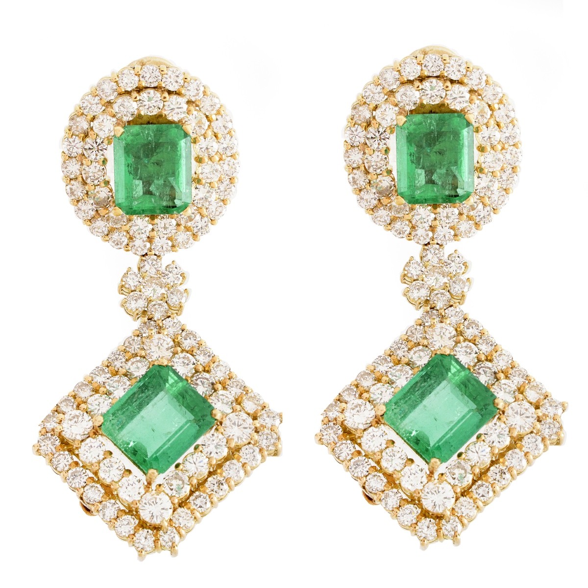 Important Emerald, Diamond and 18K Earrings