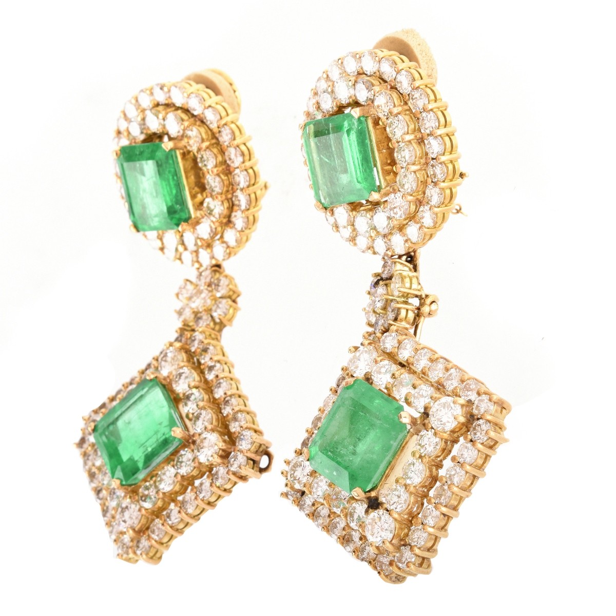 Important Emerald, Diamond and 18K Earrings
