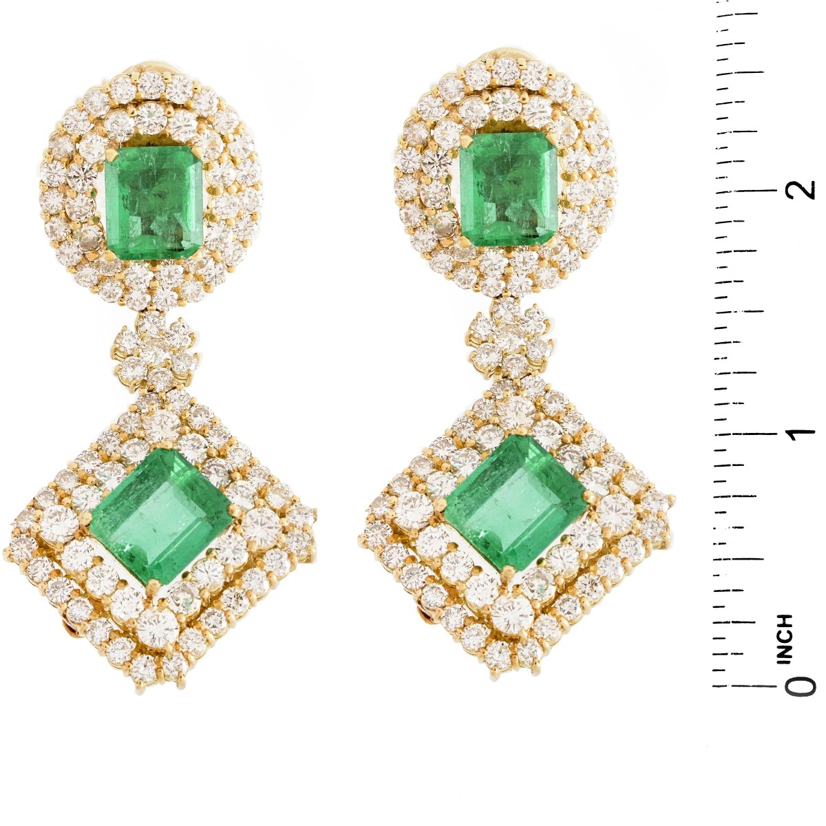 Important Emerald, Diamond and 18K Earrings