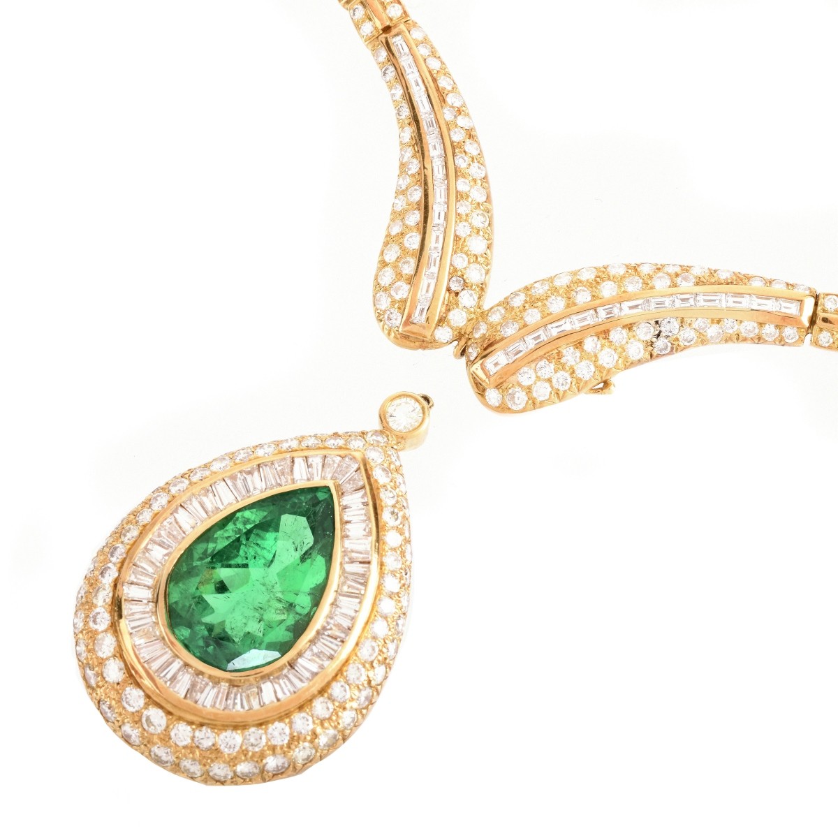 Important Emerald, Diamond and 18K Necklace