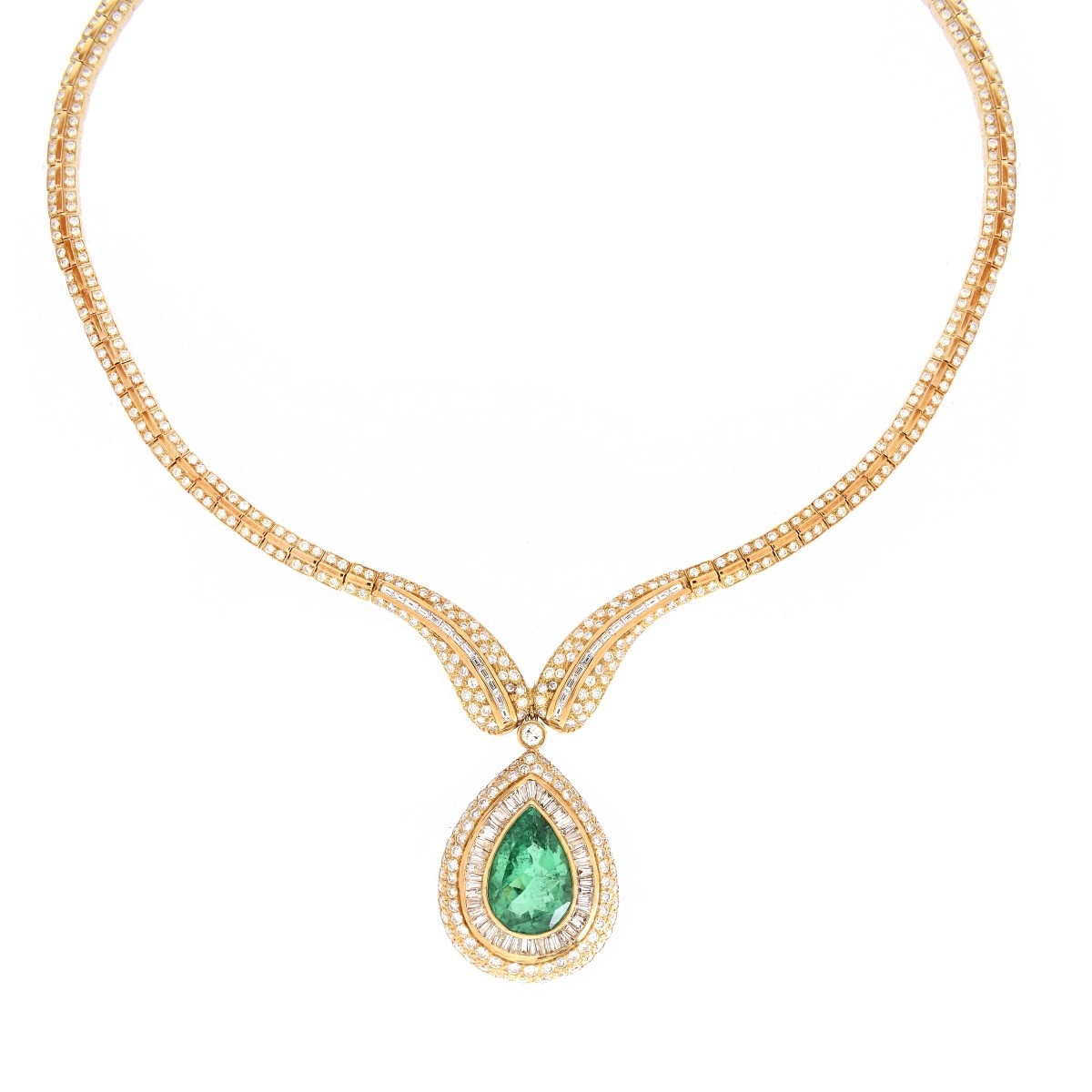 Important Emerald, Diamond and 18K Necklace