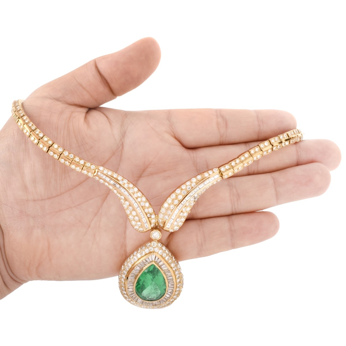Important Emerald, Diamond and 18K Necklace