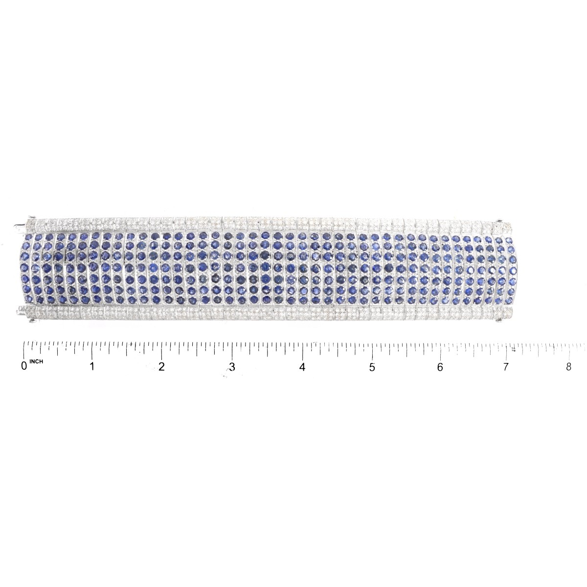 29.0ct TW Sapphire, Diamond and 18K Wide Bracelet