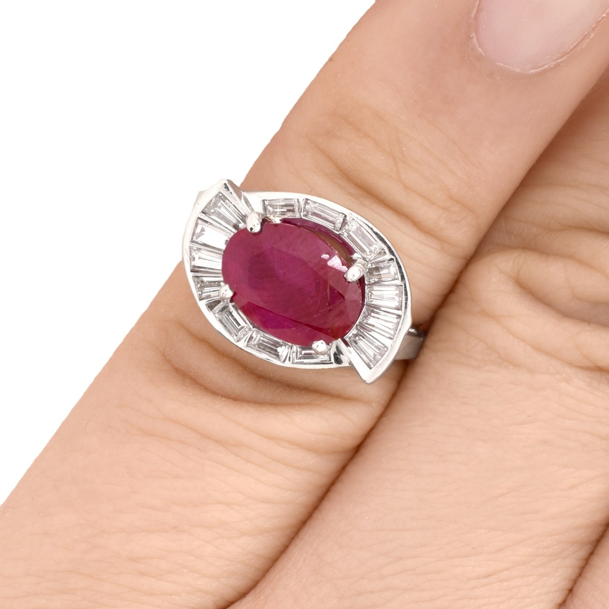 AGL 2.98ct Burma Ruby Ring