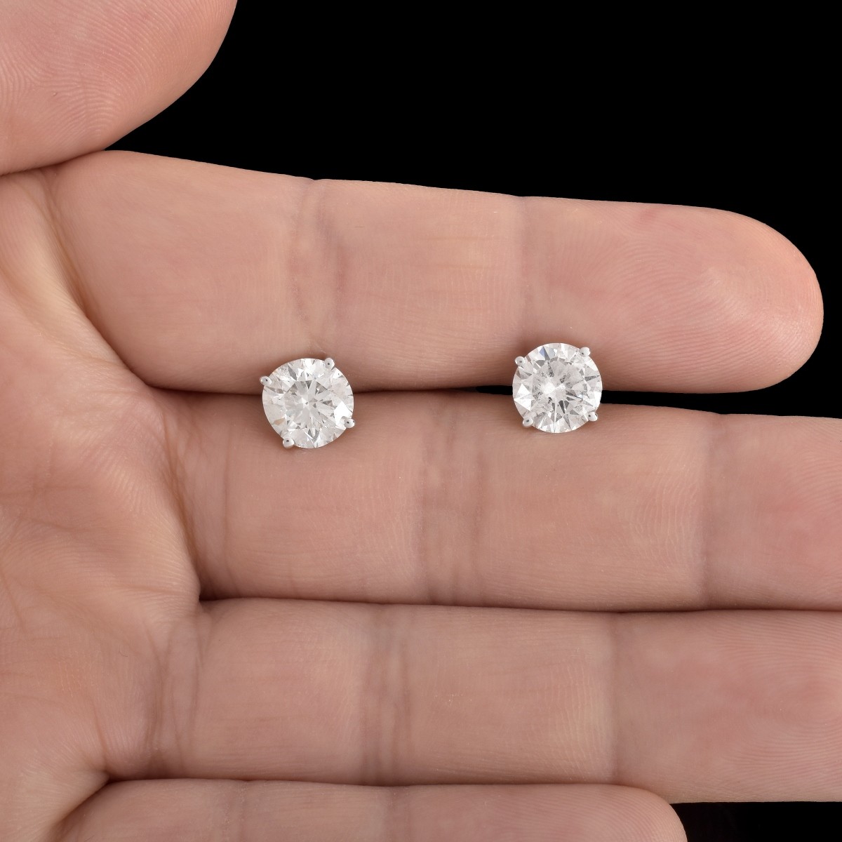 4.0ct TW Diamond and 18K Ear Studs