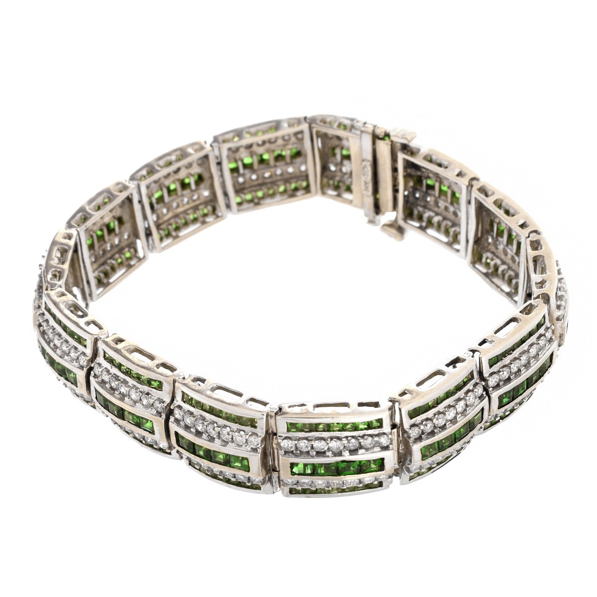 Tsavorite Garnet, Diamond and 14K Bracelet