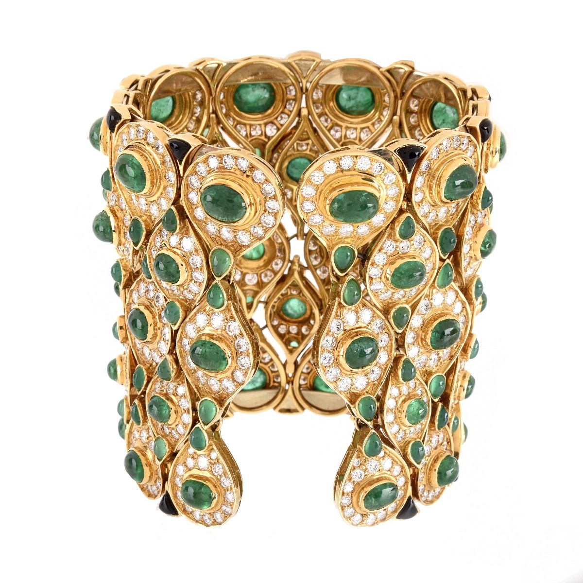 Exquisite Emerald, Diamond and 18K Cuff Bangle