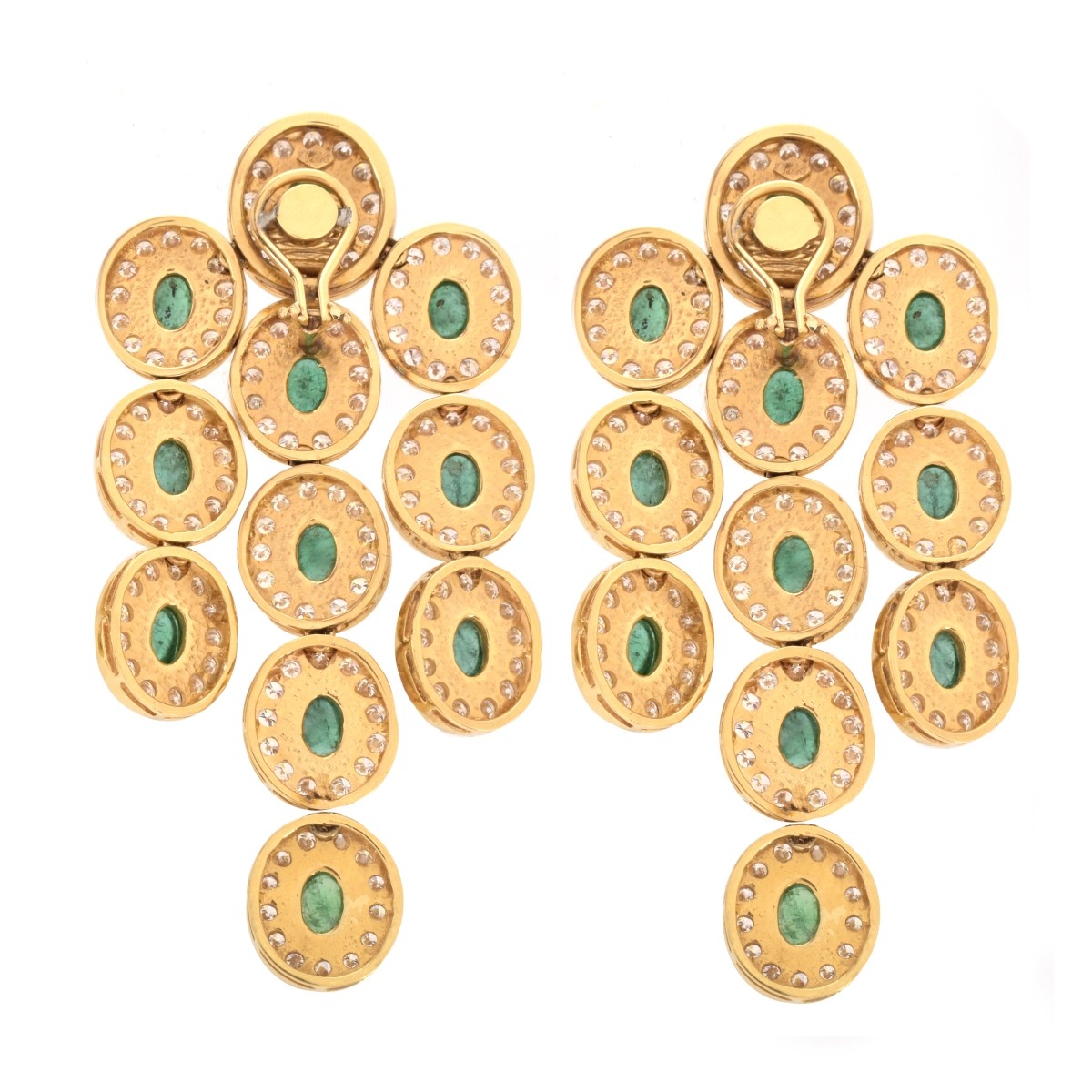 Emerald, Diamond and 18K Earrings