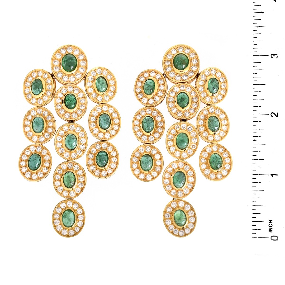 Emerald, Diamond and 18K Earrings