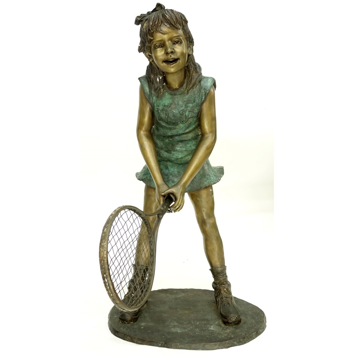 Large Garden/Entry Bronze Tennis Player