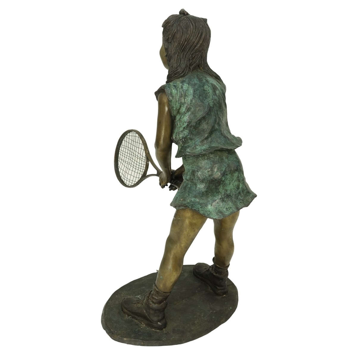 Large Garden/Entry Bronze Tennis Player