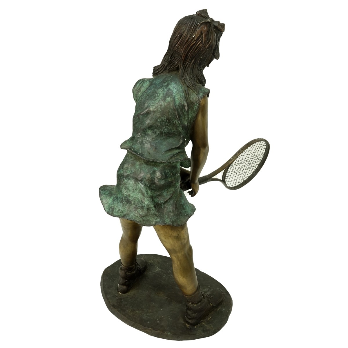 Large Garden/Entry Bronze Tennis Player