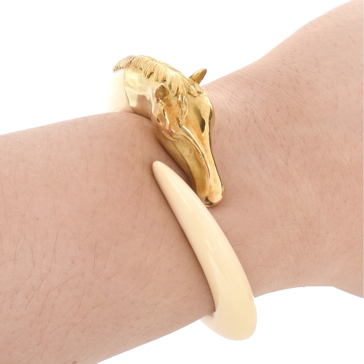 Vintage Guy Freres 18K Horse Bangle