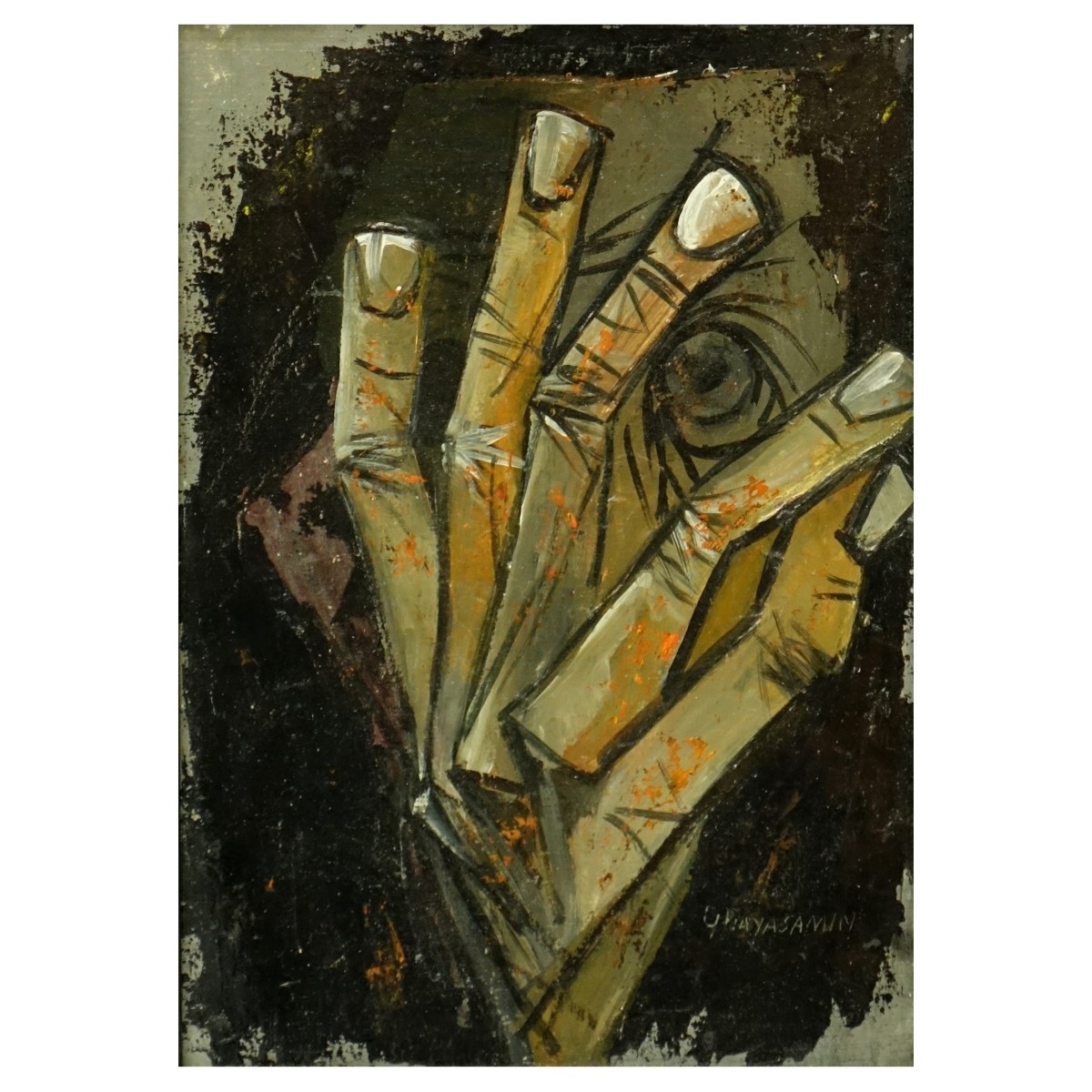 Oswaldo Guayasamin (1919 - 1999) Oil on Board