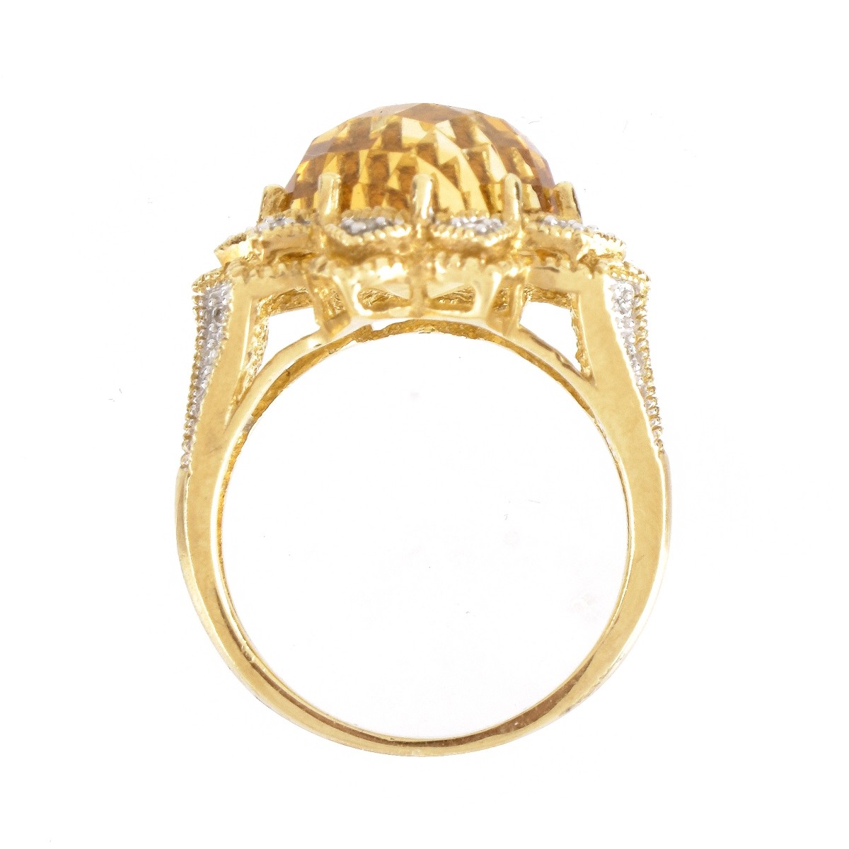 Citrine, Diamond and 10K Ring