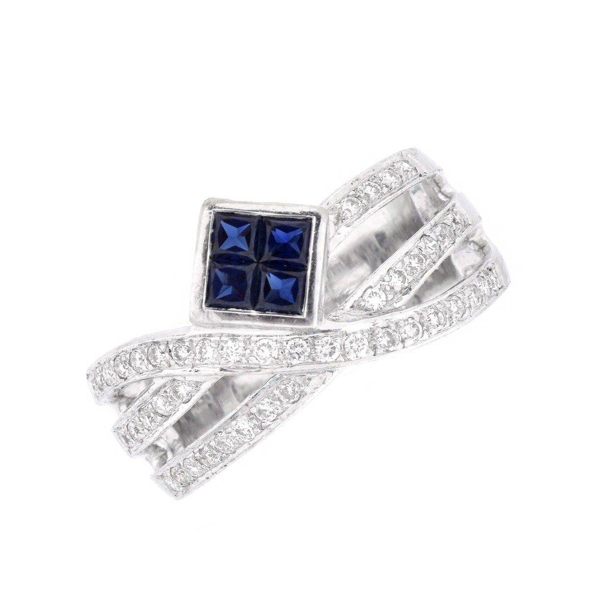 Diamond, Sapphire and 18K Ring