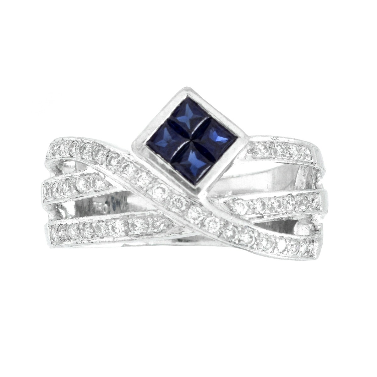 Diamond, Sapphire and 18K Ring