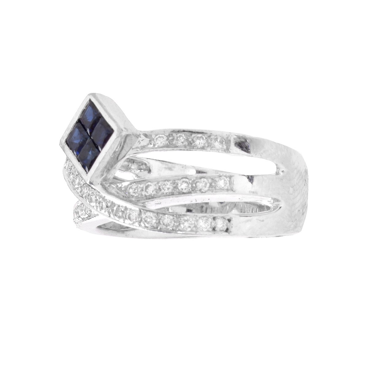 Diamond, Sapphire and 18K Ring