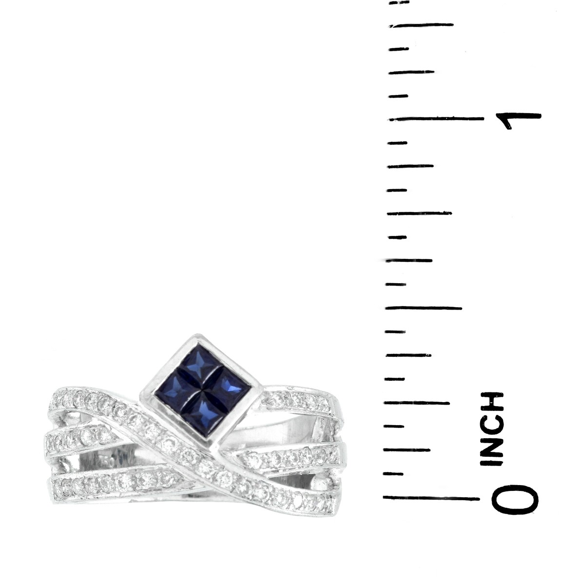 Diamond, Sapphire and 18K Ring