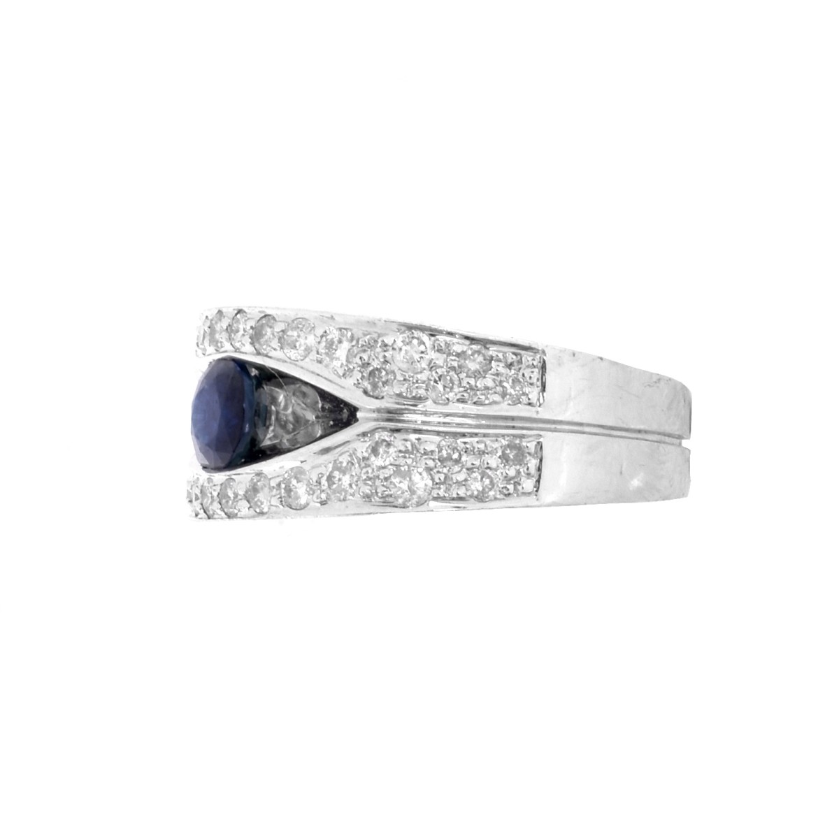 Sapphire, Diamond and 18K Ring