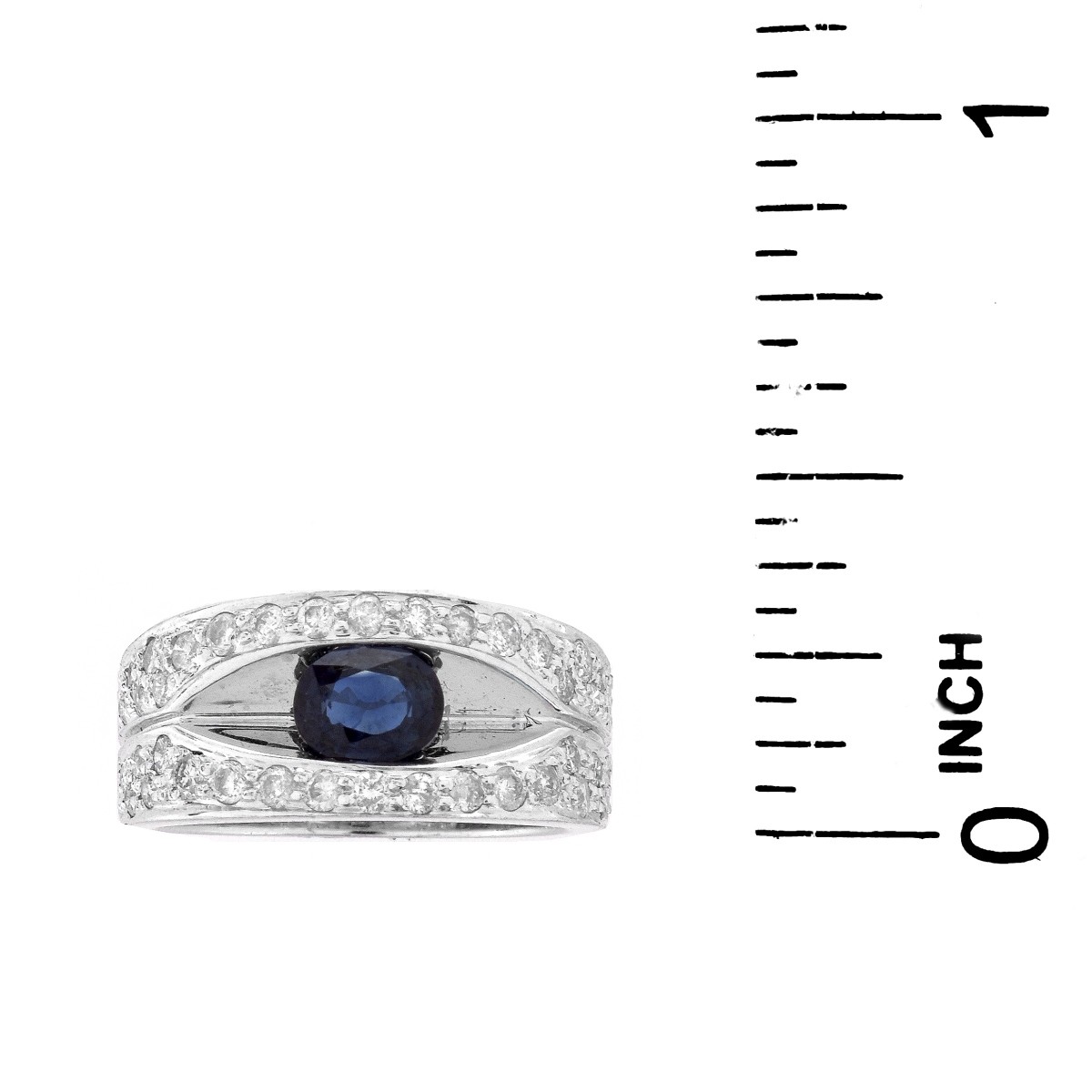 Sapphire, Diamond and 18K Ring