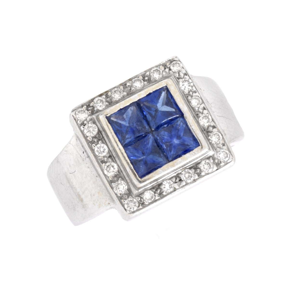 Sapphire, Diamond and 18K Ring