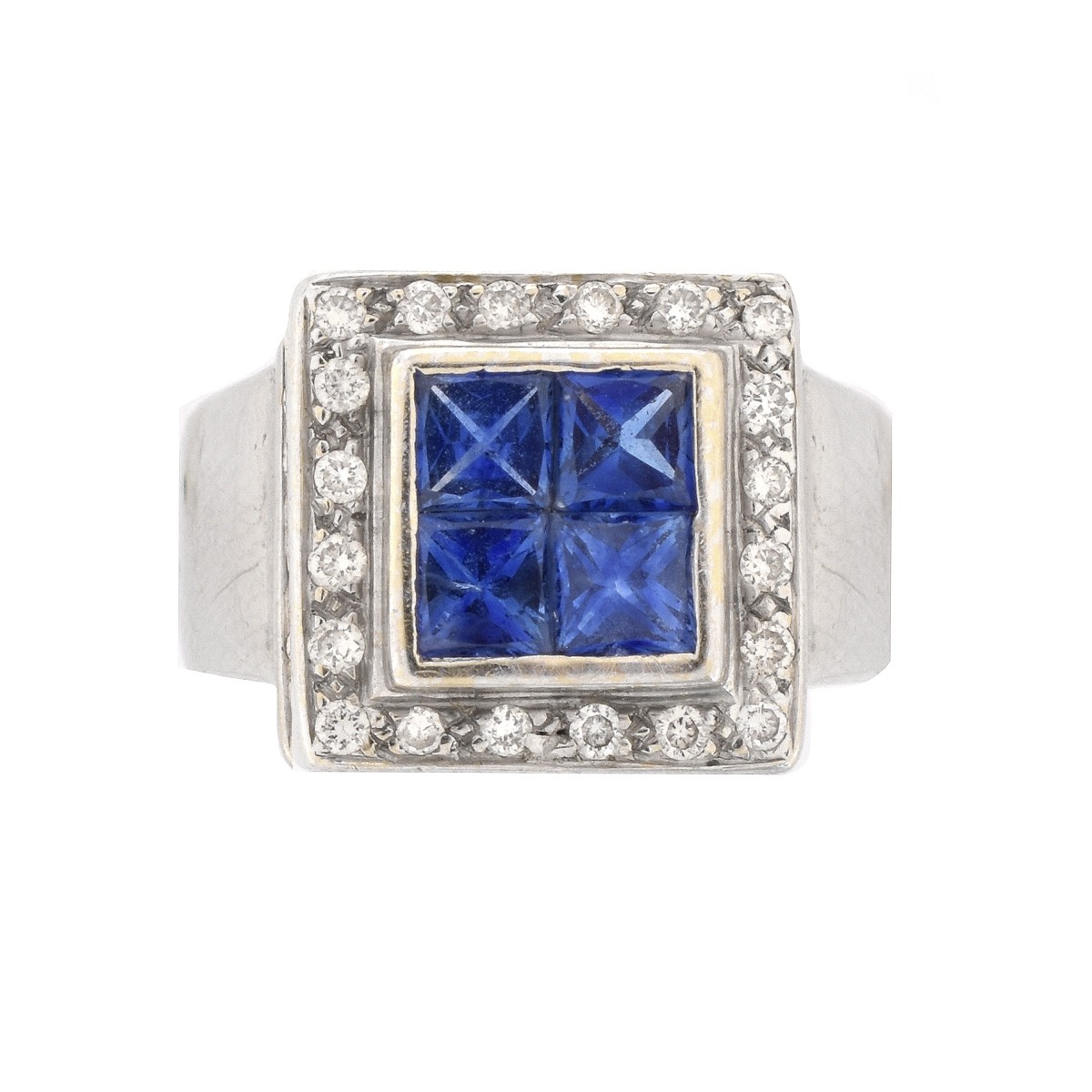 Sapphire, Diamond and 18K Ring