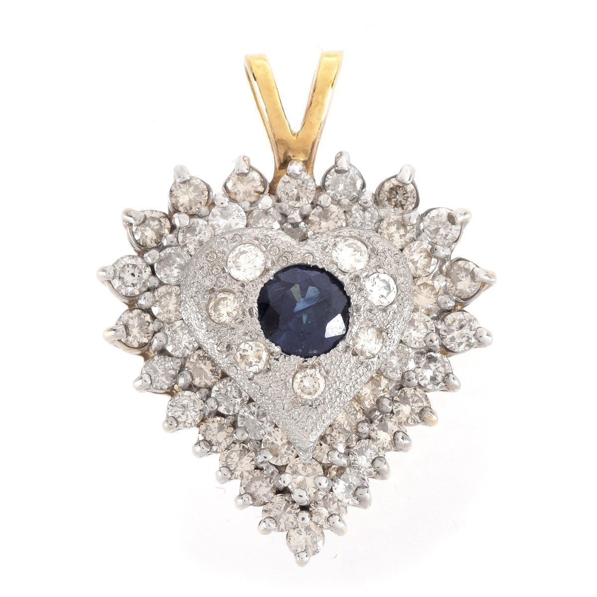 Vintage Diamond, Sapphire, 14K Pendant