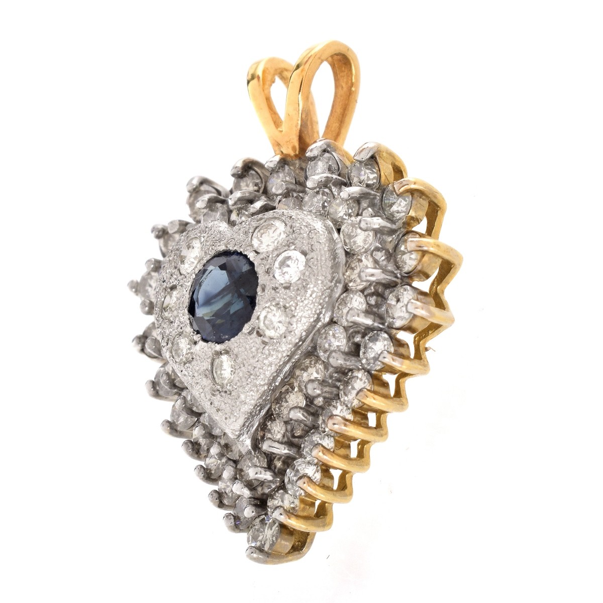 Vintage Diamond, Sapphire, 14K Pendant