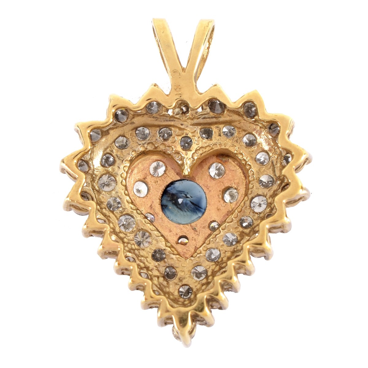 Vintage Diamond, Sapphire, 14K Pendant