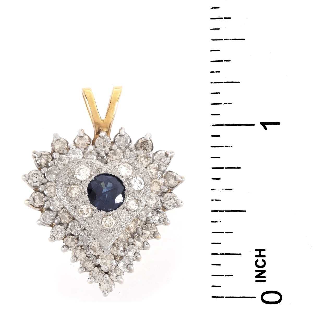 Vintage Diamond, Sapphire, 14K Pendant