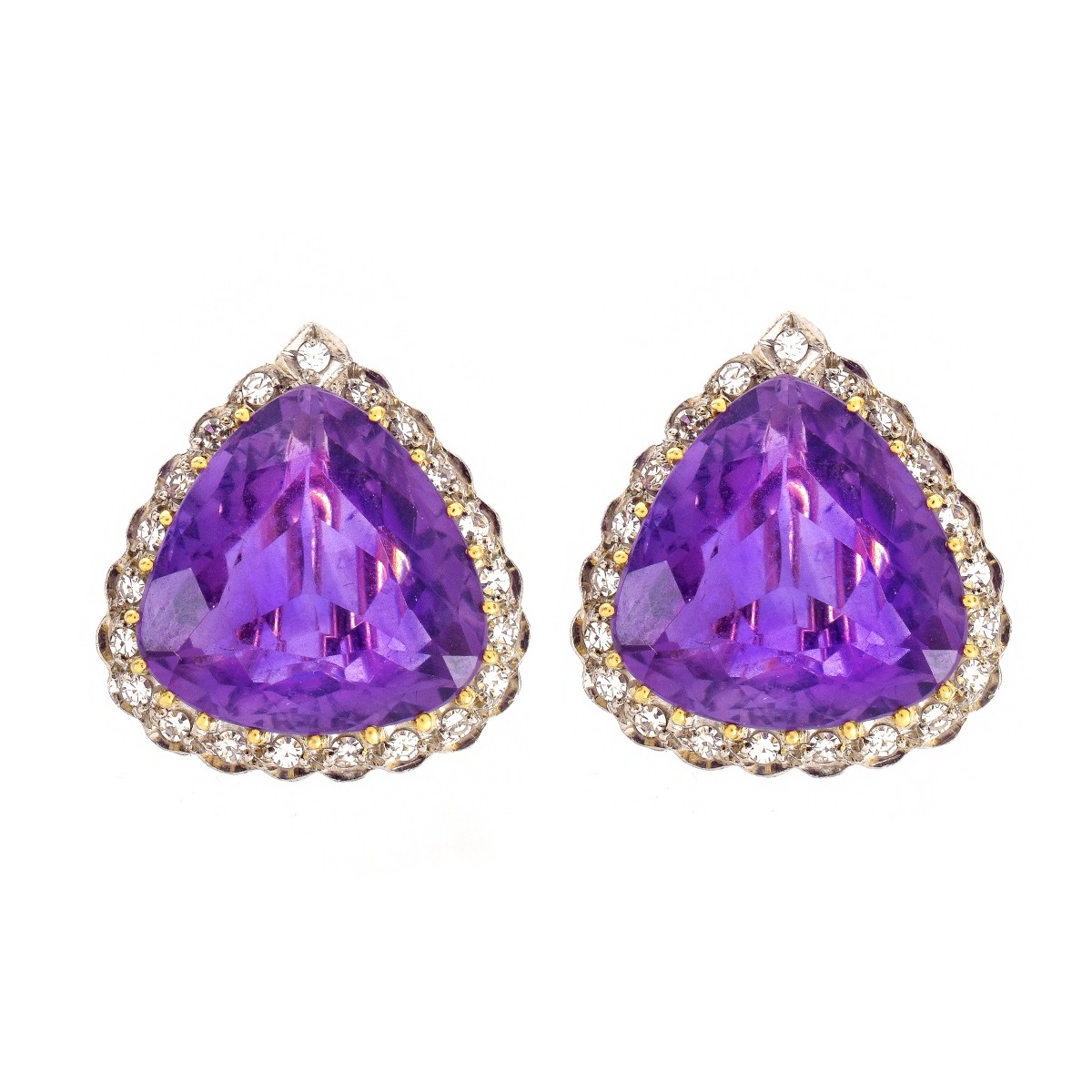 H Stern Amethyst, Diamond and 18K Earrings